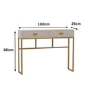 Large 2 Drawer Dressing Table and Pair of 3 Drawer Bedside Tables - Elle Stone Range