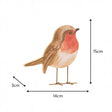 Rustic Wooden Freestanding Red Robin Christmas Ornament - 15cm
