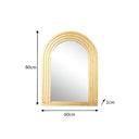 Large Gilded Gold Arched Wall Mirror - 80cm x 60cm