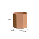 Peach Wooden Octagonal Edge Waste Paper Bin