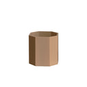 Mocha Brown Wooden Octagonal Edge Waste Paper Bin