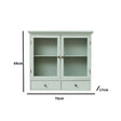 Sage Green Reeded Glass Wall Cabinet with Drawers
