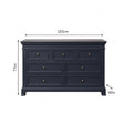 Large Navy Black 7 Drawer Chest of Drawers - Daventry Navy Black Range
