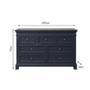 Large Navy Black 7 Drawer Chest of Drawers - Daventry Navy Black Range
