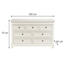 Large Ivory 7 Drawer Chest of Drawers - Daventry Ivory Range