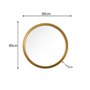 Large Gold Round Stepped Wall Mirror - 80cm x 80cm
