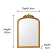 Large Arched Ornate Edge Gold Mirror 80cm x 50cm