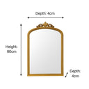 Large Arched Ornate Edge Gold Mirror 80cm x 50cm