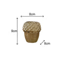 Green Glass Autumn Acorn Candle Holder 9cm