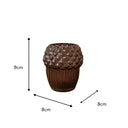 Brown Glass Autumn Acorn Candle Holder 9cm