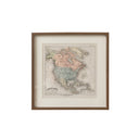 Rustic America Map Print Framed Wall Art - 40cm