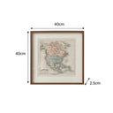 Rustic America Map Print Framed Wall Art - 40cm