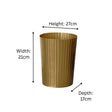 Shiny Gold Reeded Metal Paper Bin 21cm x 27cm