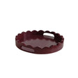 Plum Red Round Scalloped Tray 30cm