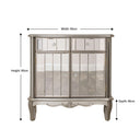 Small Mirrored Storage Sideboard - Tiffany Range