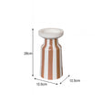 Large Burnt Orange Striped Pillar Candle Holder - 28cm