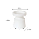 White Metal Round Pillar Candle Holder - 18cm