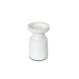 White Metal Round Pillar Candle Holder - 18cm