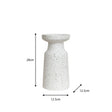 Large White Speckled Metal Round Pillar Candle Holder - 28cm