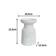 White Speckled Metal Round Pillar Candle Holder - 18cm