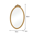Large Oval Ornate Edge Gold Mirror 80cm x 50cm