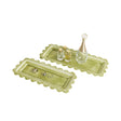 Set of 2 Green Enamel Embossed Scalloped Trays