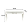 Ornate White Detailed Bench with Wooden Top - Pays Blanc Range