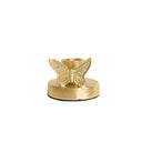Round Gold Butterfly Candle Holder - 6cm