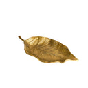 Large Antique Gold Bay Leaf Shaped Trinket Tray - 36cm