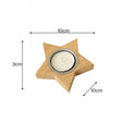 Wooden Star Shaped Tealight Holder - 10cm