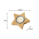 Wooden Star Shaped Tealight Holder - 10cm