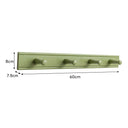 Green Painted Wooden Wall Utensil Hanging Hooks - 60cm