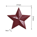 Large Wooden Deep Red Wall Star Decoration