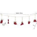 Dark Red & White Winter Garland / Table Scatters - 120cm (1.2m / 47.2')