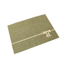 Set of 4 Green Rectangular Felt Placemat with Champagne Gold Bow
