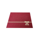 Set of 4 Dark Red Rectangular Felt Placemat with Champagne Gold Bow