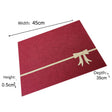 Set of 4 Dark Red Rectangular Felt Placemat with Champagne Gold Bow