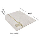 Set of 4 Beige Rectangular Felt Placemat with Champagne Gold Bow