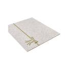 Set of 4 Beige Rectangular Felt Placemat with Champagne Gold Bow