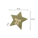 Set Of 4 Green Star Shaped Felt Cutlery Holders with Champagne Gold Bow