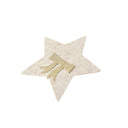 Set Of 4 Beige Star Shaped Felt Cutlery Holders with Champagne Gold Bow
