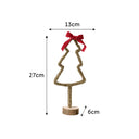 Green Standing Christmas Tree Decoration with Red Bow - 27cm