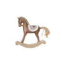 Neutral Brown Felt Standing Rocking Horse Decoration - 16cm