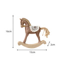 Neutral Brown Felt Standing Rocking Horse Decoration - 16cm