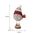 Red Felt Robin Standing Decoration with Wooden Base - 22cm