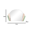 Pink & Green Glass Art Deco Arch Fan Wall Mirror 71cm x 46cm