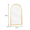 Extra Large Gilded Gold Arched Frame Leaner/Wall Mirror - 190cm x 110cm