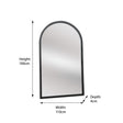 Extra Large Black Arched Frame Leaner/Wall Mirror - 190cm x 110cm