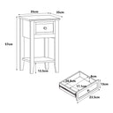 One Drawer Bedside Table - Rowley Pale Cream Range
