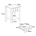 Pair Of Ivory One Drawer Bedside Tables with Shelf - Padstowe Ivory Range